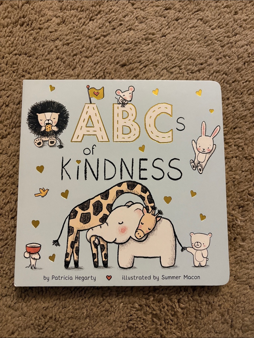 ABCs of Kindness Kids Board Book - White with Gold Accents